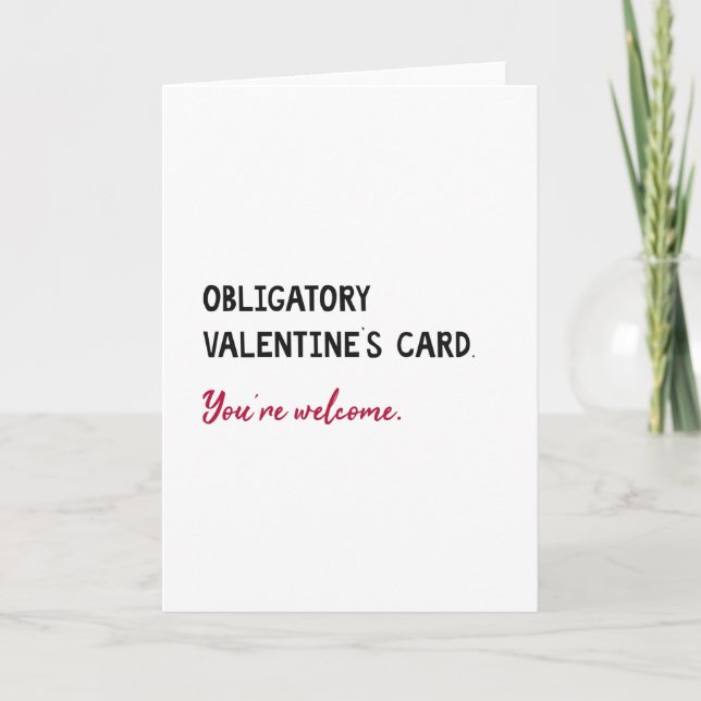 Cartes Pour Fêtes Annuelles Drôle, Simple Saint Valentin (Devant)