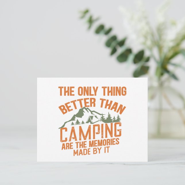 Cartes Pour Fêtes Annuelles Drôle slogan de camping été citations (Debout devant)