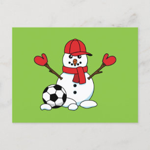 Cartes Pour Fêtes Annuelles Drôle Snowman avec balle de football