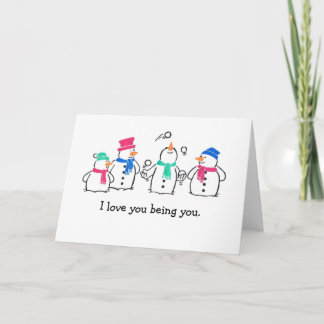 Cartes Pour Fêtes Annuelles Drôle Snowmen