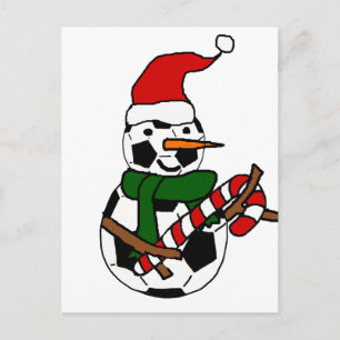 Cartes Pour Fêtes Annuelles Drôle Soccer Ball Snowman Carton de Noël