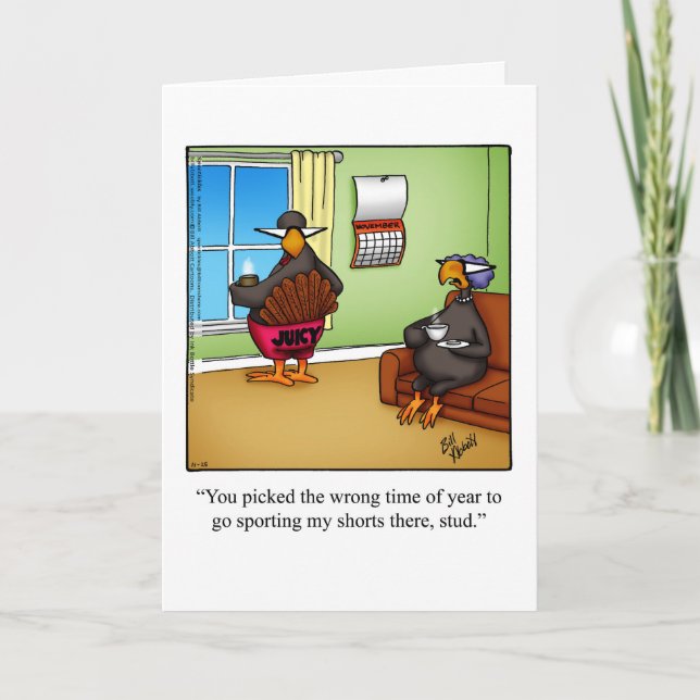 Cartes Pour Fêtes Annuelles Drôle Thanksgiving Humour Greeing Card (Devant)