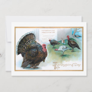 Cartes Pour Fêtes Annuelles Drôle Thanksgiving Turkeys Lecture Proclamation