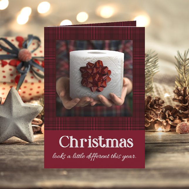 Cartes Pour Fêtes Annuelles Drôle Toilette Papier Cadeau Covid Noël (Créateur téléchargé)