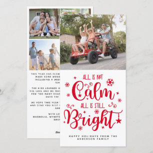 Cartes Pour Fêtes Annuelles Drôle Tout n'est pas calme Tout est encore lumineu