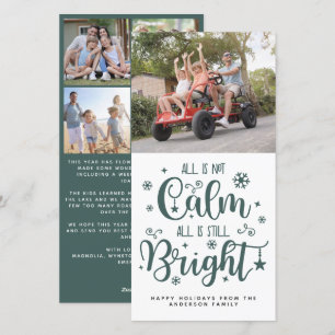 Cartes Pour Fêtes Annuelles Drôle Tout n'est pas calme Tout est encore lumineu