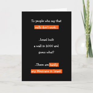 Cartes Pour Fêtes Annuelles Drôle Trump Wall Mur Citation de plaisanterie Humo