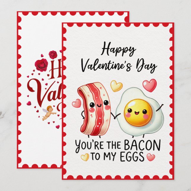 Cartes Pour Fêtes Annuelles Drôle, tu es le phare de mes oeufs, Saint Valentin (Devant / Derrière)