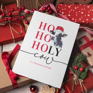 Cartes Pour Fêtes Annuelles Drôle Vache sacrée c'est Noël