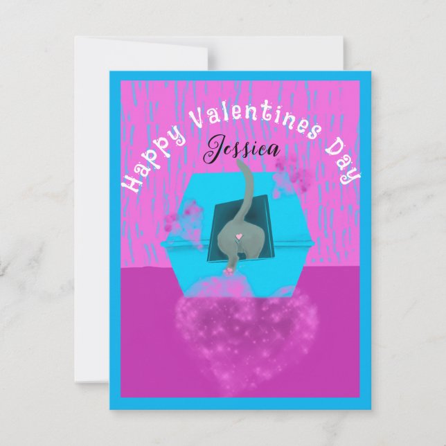 Cartes Pour Fêtes Annuelles Drôle Valentine de la boîte de chat (Devant)