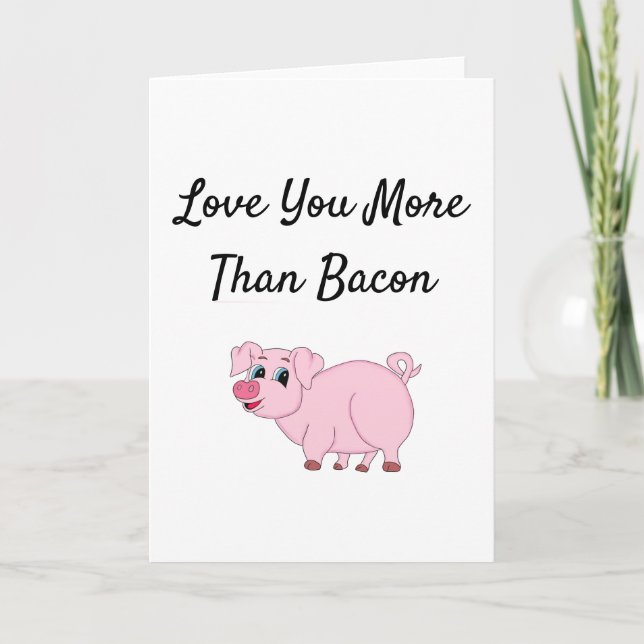 Cartes Pour Fêtes Annuelles Drôle Valentine mignonne porc (Devant)