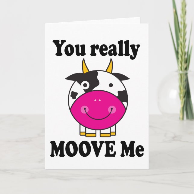 Cartes Pour Fêtes Annuelles Drôle Valentine Moove Me Vache Cadeau (Devant)