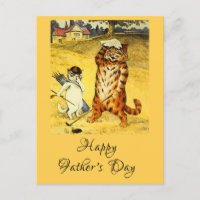 Drôle Vintage Fête des Pères Chat de Golf et Caddi