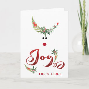 Cartes Pour Fêtes Annuelles Drôle whimsy saint renne joie non photo Vacances