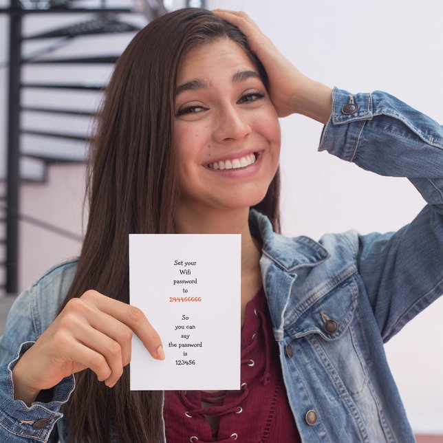 Cartes Pour Fêtes Annuelles Drôle Wifi Mot de passe Idée Citation de plaisante (Funny Wifi Password Idea Quote Joke Humor Holiday Card)