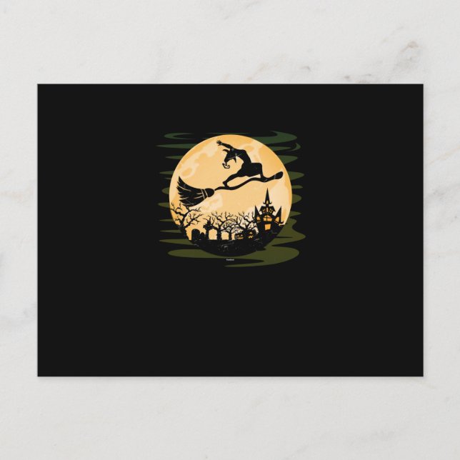 Cartes Pour Fêtes Annuelles Drôle Yoga sorcière femmes filles costume d'Hallow (Devant)