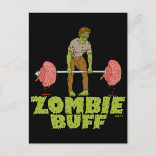 Cartes Pour Fêtes Annuelles Drôle Zombie Buff Poids Lifter