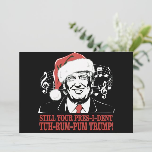 Cartes Pour Fêtes Annuelles Drôles de chaussettes du président Trump pour Noël (Debout devant)
