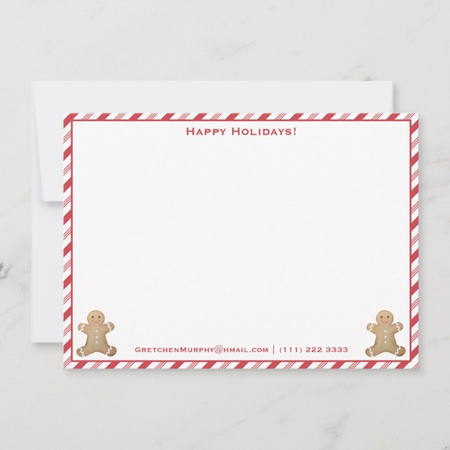 Cartes Pour Fêtes Annuelles Du Bureau De | Peppermint Stripes pain d'épices (Devant)