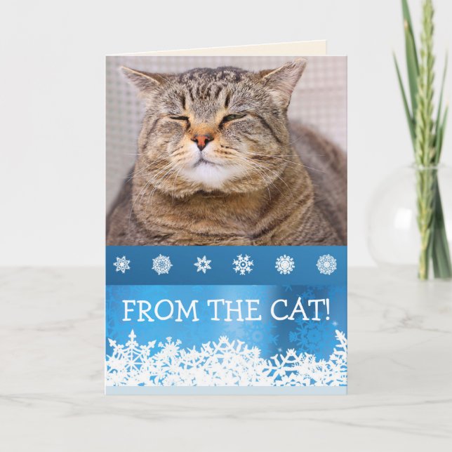Cartes Pour Fêtes Annuelles DU CAT Meowy Fête de Noël personnalisée (Devant)