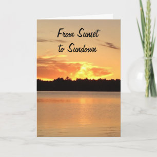 CARTES POUR FÊTES ANNUELLES DU COUCHER DU SOLEIL AU COUCHER DU SOLEIL SOUHAITE