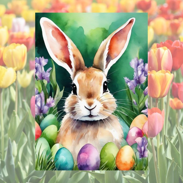 Cartes Pour Fêtes Annuelles Du lapin de Pâques personnalisé Pâques (Créateur téléchargé)