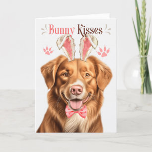 Cartes Pour Fêtes Annuelles Duck Tolling Retriever Dog Bunny Ears pour Pâques