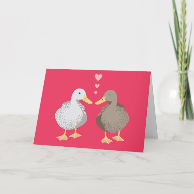 Cartes Pour Fêtes Annuelles Ducky Love Valentine's Card (Devant)