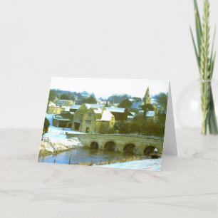 Cartes Pour Fêtes Annuelles Duddington, scène de neige du Northamptonshire