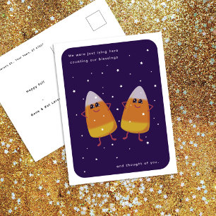 Cartes Pour Fêtes Annuelles Duo de maïs en bonbon "Comptant nos bénédictions" 