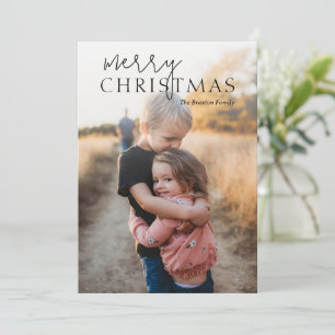 Cartes Pour Fêtes Annuelles Duo Font Simple Photo Moderne Noël