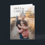 Cartes Pour Fêtes Annuelles Duo Typographie de police Photo Noël moderne<br><div class="desc">Carte de Noël photo moderne avec un design simple et minimal avec "Joyeux Noël" en typographie mignonne et amusante sur votre photo préférée. L'intérieur a un collage photo de trois images carrés avec votre message personnalisé.</div>