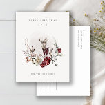 Cartes Pour Fêtes Annuelles Dusky Stag Marsala Folia Wreath Joyeux Noël<br><div class="desc">Si vous avez besoin d'une personnalisation supplémentaire,  n'hésitez pas à m'envoyer un message sur yellowfebstudio@gmail.com .</div>