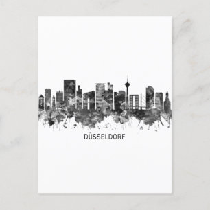 Cartes Pour Fêtes Annuelles Dusseldorf Allemagne Skyline BW