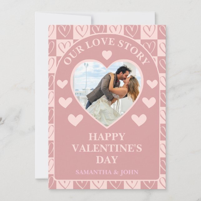 Cartes Pour Fêtes Annuelles Dusty Rose Minimal Hearts Valentine’s Gift Photo (Devant)