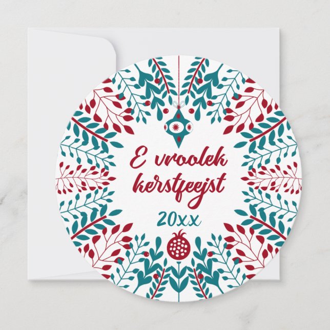 Cartes Pour Fêtes Annuelles E vroolek kerstfeejst, West Flemish Joyeux Noël (Devant)