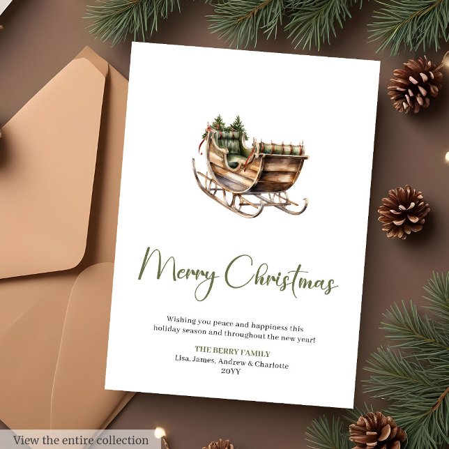 Cartes Pour Fêtes Annuelles Earthy Pine Wreath Editable Christmas Greeting  (Earthy Pine Wreath Editable Christmas Greeting Card

)