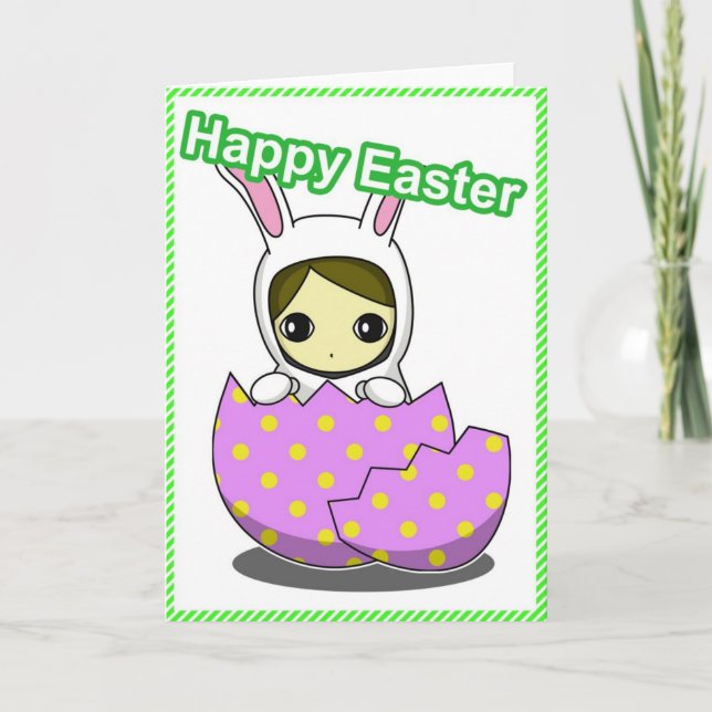 Cartes Pour Fêtes Annuelles Easter Bunny Girl (Devant)