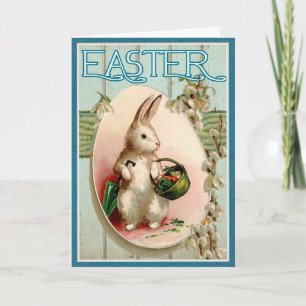 Cartes Pour Fêtes Annuelles Easter Bunny Illustration Vintage Joyeux Pâques