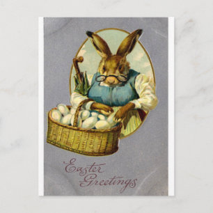 Cartes Pour Fêtes Annuelles Easter Bunny Vintage