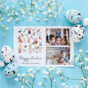 Cartes Pour Fêtes Annuelles Easter Critters Personalized Photo Holiday Card