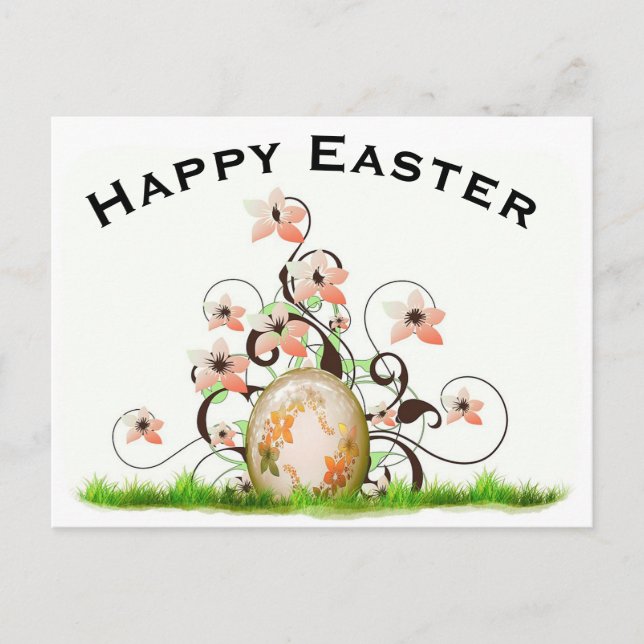 Cartes Pour Fêtes Annuelles Easter Egg and Flowers (Devant)