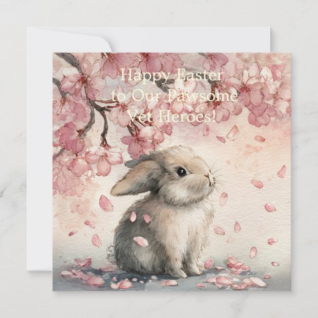 Cartes Pour Fêtes Annuelles Easter flat holiday card for Veterinary Personal (Devant)