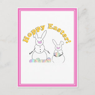 Cartes Pour Fêtes Annuelles Easter Snowmen Snow Bunnies 'HOPPY EASTER'