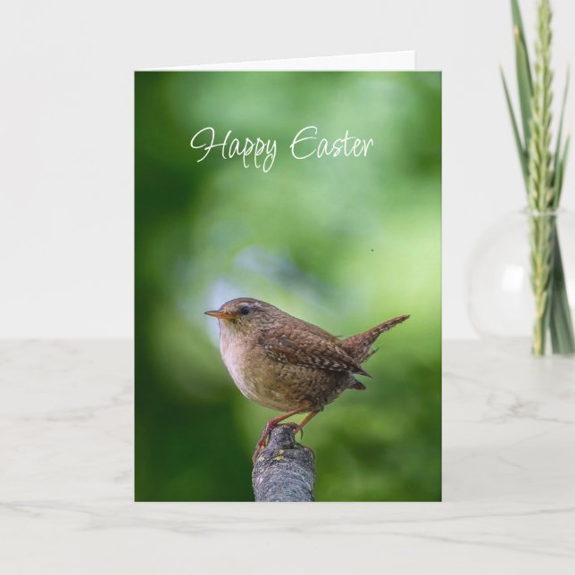 Cartes Pour Fêtes Annuelles Easter Spring Wren Bird Joy Happiness Wishes (Devant)