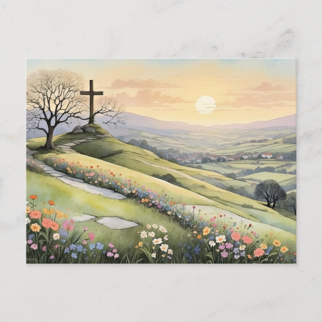 Cartes Pour Fêtes Annuelles Easter sunrise art illustration (Devant)