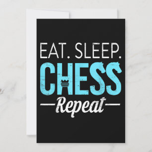 Cartes Pour Fêtes Annuelles Eat Sleep Chess Joueur Répéter Planche Jeu Garçon 