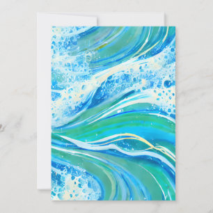 Cartes Pour Fêtes Annuelles Eau Bleue Océan Vagues de mer
