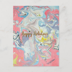 Cartes Pour Fêtes Annuelles Ebru Art Pastel Abstrait