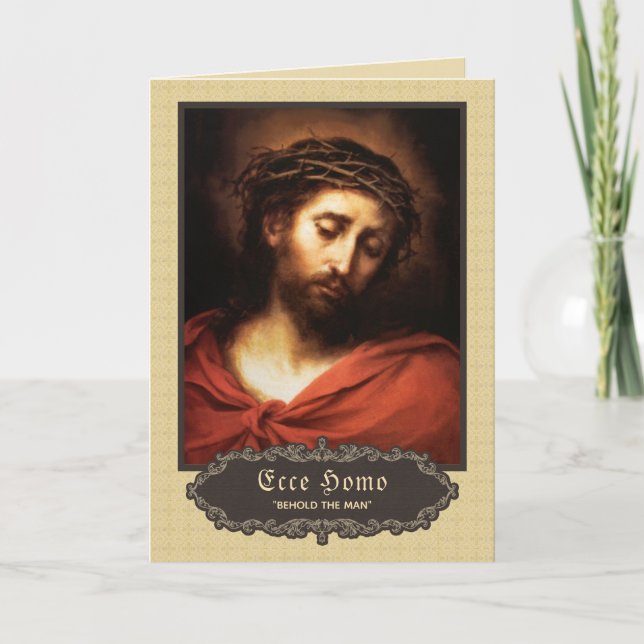 Cartes Pour Fêtes Annuelles Ecce homo de Jésus catholique traditionnel (Devant)